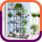 flower pot rack design android application logo